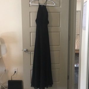 Long black formal chiffon dress